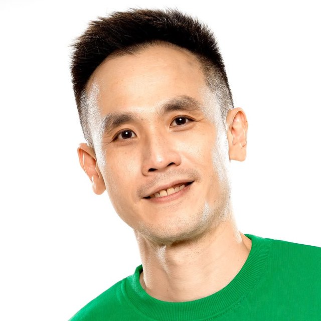 Sunny Cheong in a green Zumba sweatshirt